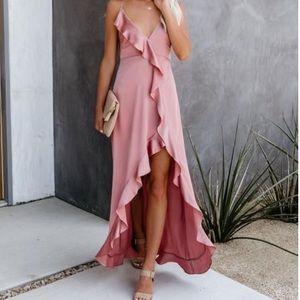VICI Satin Ruffle Maxi